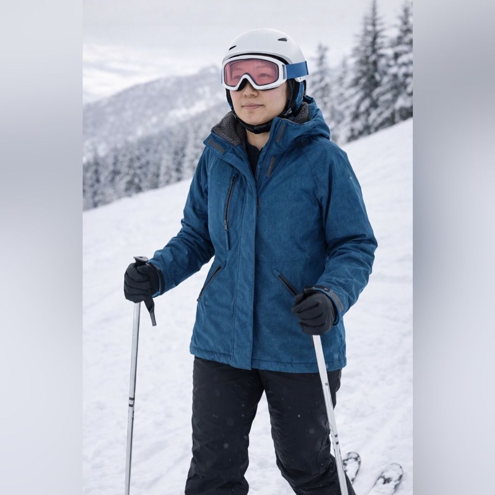Turbine Ski Snowboarding Winter Lined Blue Hooded Jacket Size XS
